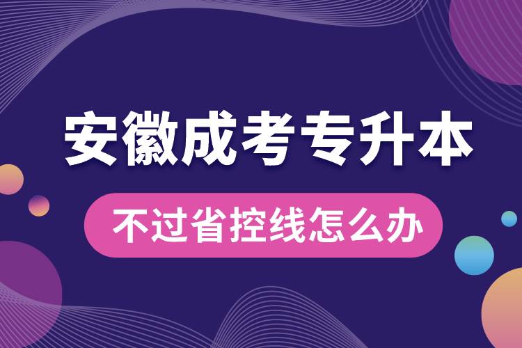 安徽成考專升本不過省控線怎么辦